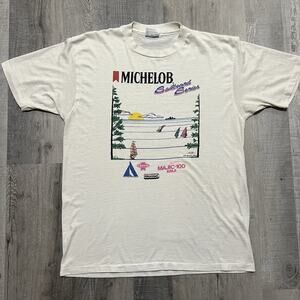 VTG Michelob Sailboard Series 1980s Paper Thin See Through Sailing T Shirt Sz XL